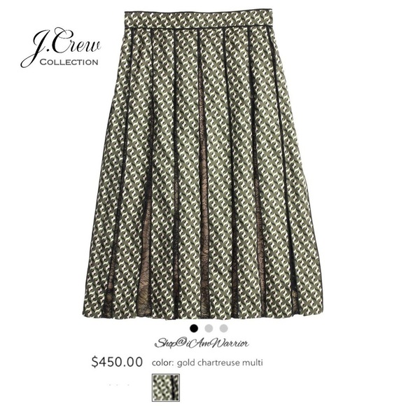 J.Crew Collection geo lace silk pleated midi skirt *Shop@iAmWarrior - Picture 3 of 13